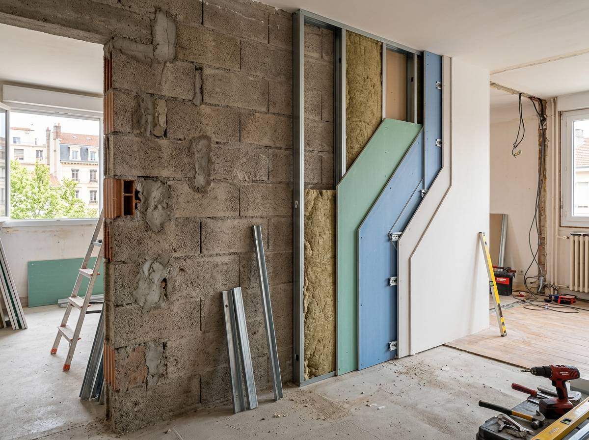 Comparer les solutions d'isolation phonique des murs d'un appartement des années 70