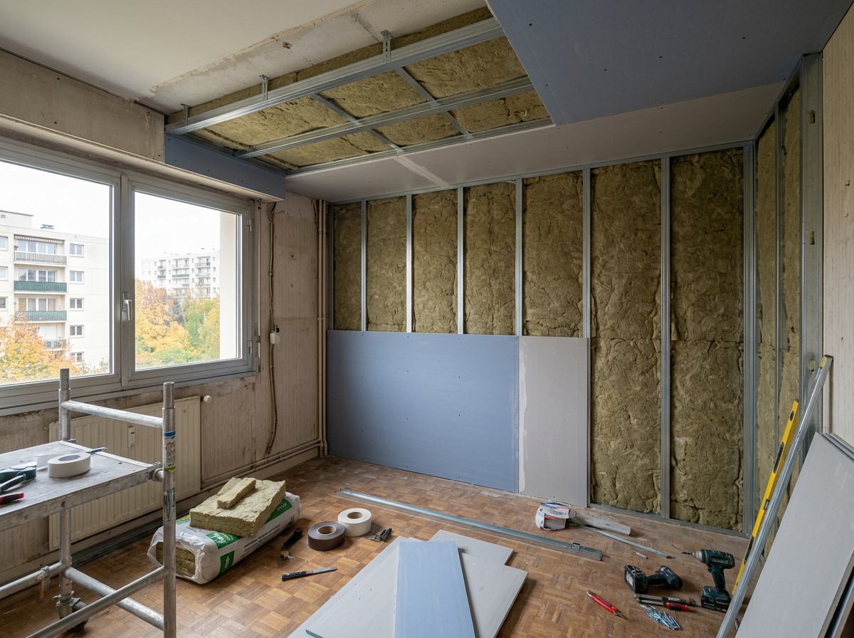 Estimer le coût d'une isolation phonique complète pour un appartement des années 70