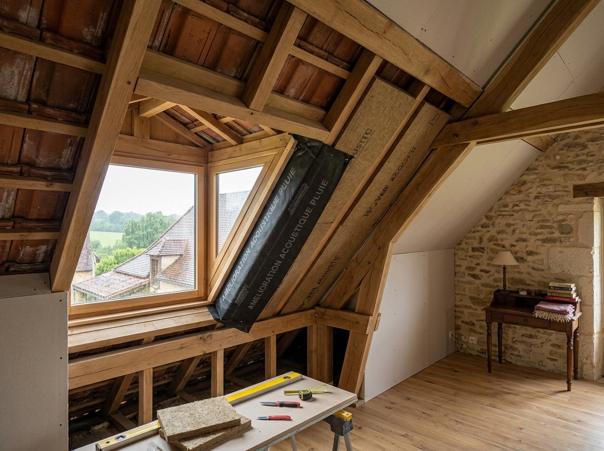 Bruit de pluie sur toiture: Solutions spécifiques d'isolation phonique