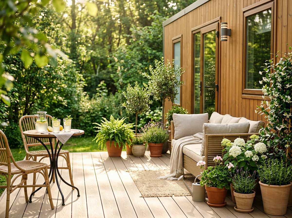 Aménagement terrasse mobil home : inspirations, matériaux innovants et conseils d’experts pour valoriser votre espace extérieur unique
