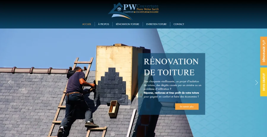 Capture écran site Pierre Welter S.à.r.l.