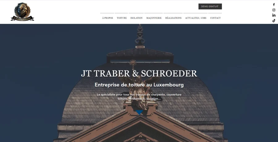 Capture écran site internet toiture-traber-schroeder.lu