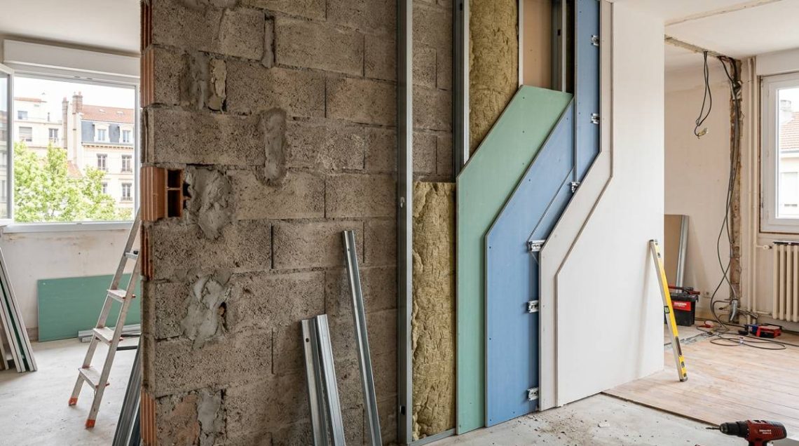 Comparer les solutions d'isolation phonique des murs d'un appartement des années 70